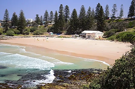 The beach at Yamba, New South Wales.