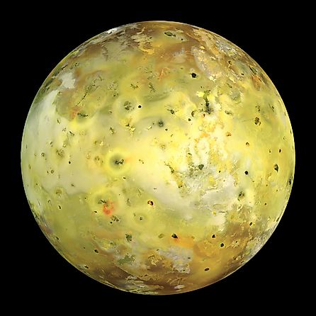 A mosaic of images of Jupiter's moon Io taken by NASA’s Galileo spacecraft. Credit: NASA / JPL / University of Arizona, Public domain, via Wikimedia Commons