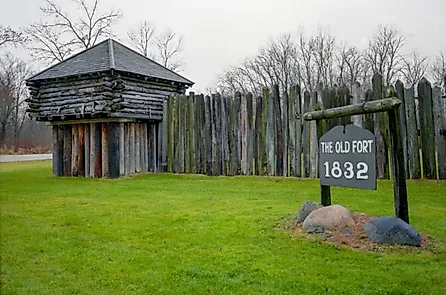 Reconstruction of Fort Koshkonong, later known as Fort Atkinson, built during the Black Hawk War of 1832 at Fort Atkinson, Wisconsin