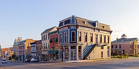 Business district in Wabash main street. 