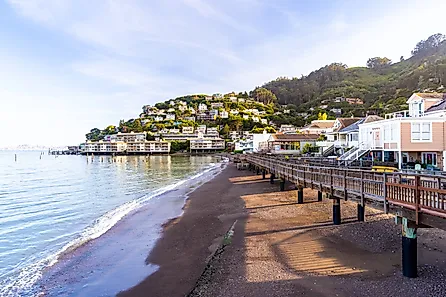 Beautiful cityscape of Sausalito Resort town for San Francisco people in North California USA West Coast of Pacific Ocean, San Francisco United States Landmark Travel Destination cityscape concept.