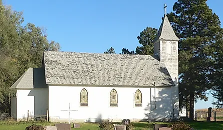 St. John's Catholic Church in Paxton, South Dakota. By Ammodramus - Own work, CC0, Wikipedia.
