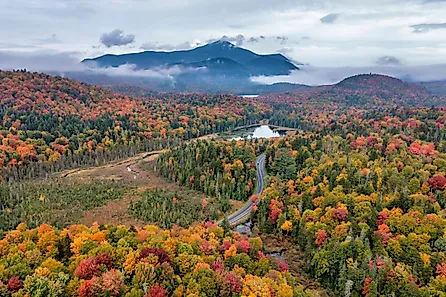 Fall colors in Adirondack Park, New York.