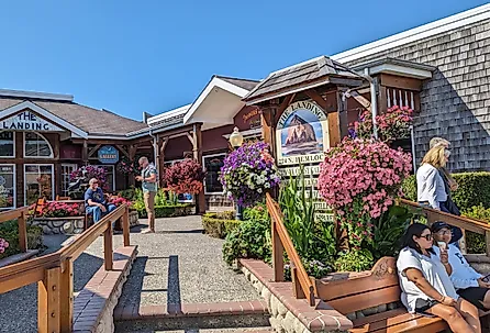 The Landing shopping center in downtown Cannon Beach, Oregon. Image credit quiggyt4 via Shutterstock