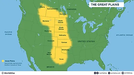 infographic showing the North American prairies