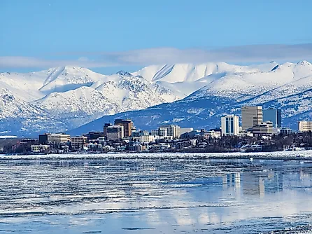 Anchorage, Alaska in the wintertime.