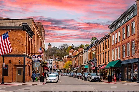 Historical Main Street in Galena, Illinois. Image credit Nejdet Duzen via Shutterstock