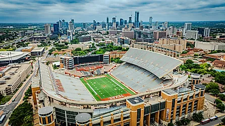 Darrell K Royal Texas Memorial Stadium at UT Austin (Credit: Wirestock Creators via Shutterstock)