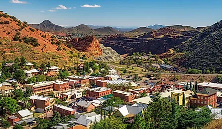 Panorama of Bisbee with surrounding Mule Mountains in Arizona. Image credit Nick Fox via Shutterstock