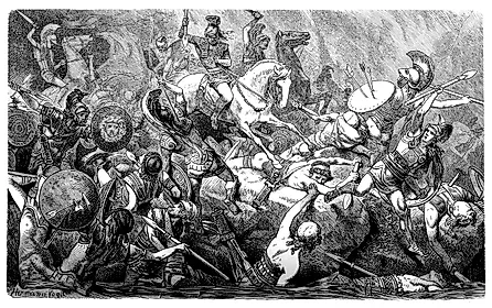 Downfall of the Athenians during the Peloponnesian War stock illustration