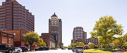 Buildings on Keeler Avenue in the town of Bartlesville, Oklahoma. Editorial credit: Roberto Galan / Shutterstock.com 