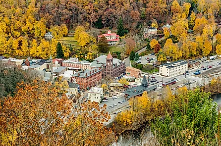 Aerial view of Jim Thorpe, Pennsylvania.
