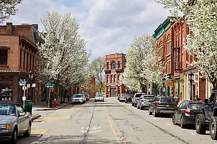 Beacon, New York: A road surrounded by buildings in Beacon