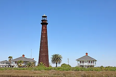 Port Bolivar Lighthouse (1872), Galveston, Texas. 