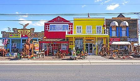 View of vintage signs in historic Old Town Cottonwood, in Yavapai County, Arizona. Editorial credit: EQRoy / Shutterstock.com
