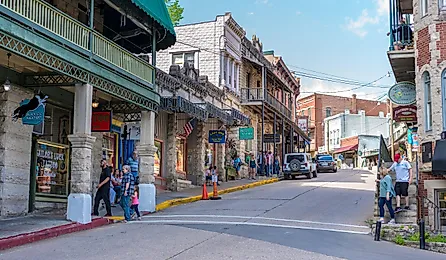 Beautiful street view downtown Eureka Springs, Arkansas. Editorial credit: shuttersv / Shutterstock.com