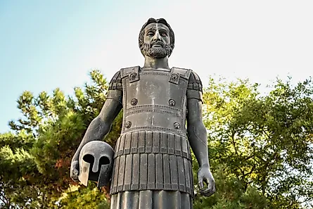 Statue of the Philip II of Macedon, king of the ancient Kingdom of Macedonia and father of the Alexander the Great.