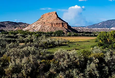 Farmland and peaks along the upper Rio Chama Valley near Chama. Image credit: Jim Ekstrand/Shutterstock.com
