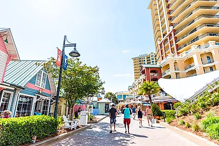 People walking around in Destin, Florida.