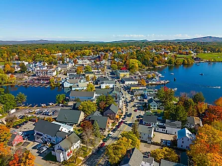 Main Street, Wolfeboro, New Hampshire, and Lake Winnipesaukee.