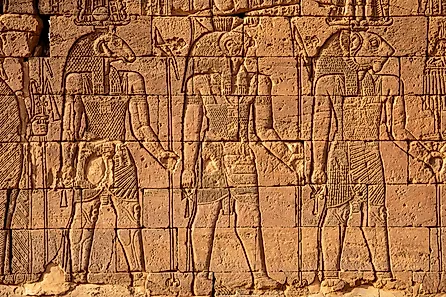 Naqa is a ruined ancient city of the Kushitic Kingdom of Meroe in modern-day Sudan. Via Shutterstock / evenfh