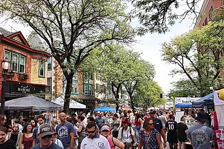 People in downtown Kennett Square, Pennsylvania. Image credit Bo Shen via Shutterstock