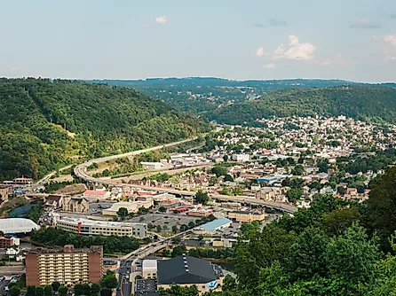 View from the top of the Johnstown Inclined Plane in Johnstown, Pennsylvania.