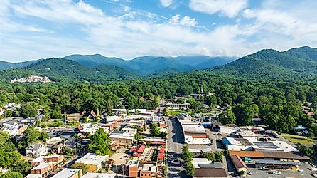 Aerial view of Black Mountain, North Carolina. Image credit: Frame Craft 8 / Shutterstock.com.