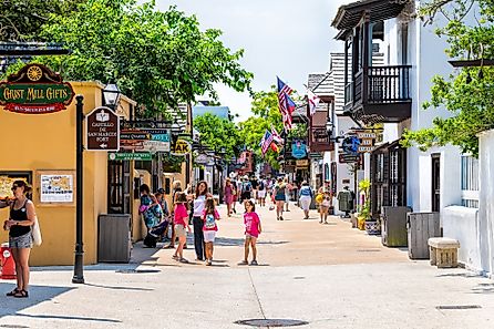 St George Street in St. Augustine, Florida. Editorial credit: Andriy Blokhin / Shutterstock.com.
