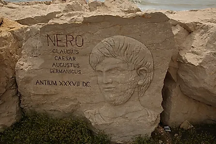 A carving of Nero. Via Shutterstock / Betophoto.