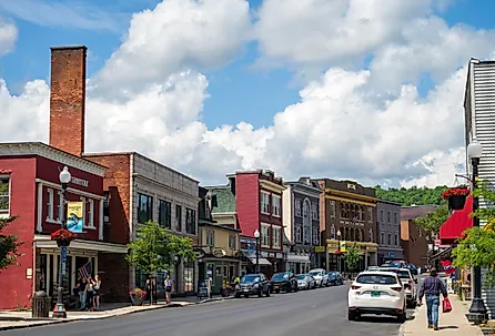 Street view of downtown Saranac Lake, New York. Image credit aimintang via istock