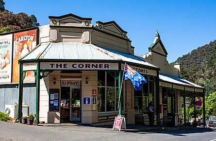  The quaint shopping precinct of the historic gold mining town of Walhalla, Victoria