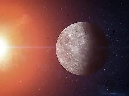 View of planet Mercury from space.
