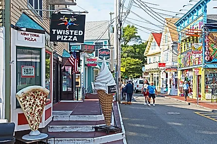 Vibrant Commercial Street in Provincetown, Massachusetts. Editorial credit: Mystic Stock Photography / Shutterstock.com