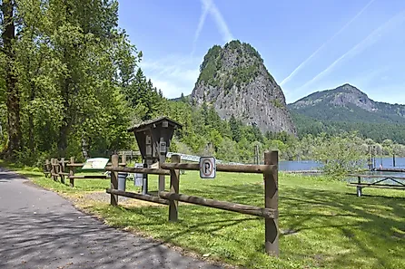 Beacon Rock state park Columbia River Gorge WA.