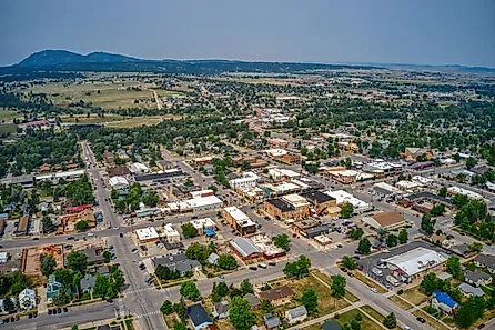 Aerial view of Spearfish, South Dakota. 