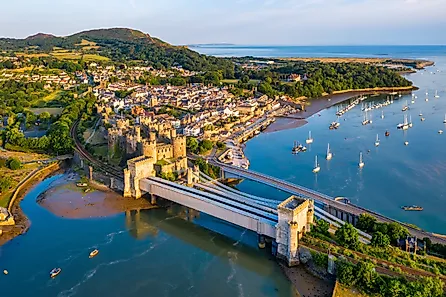 Aerial view of Conwy, Wales.