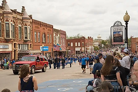 Celebration parade of 89er Day in Guthrie, Oklahoma. Image credit: Andreas Stroh / Shutterstock.com.