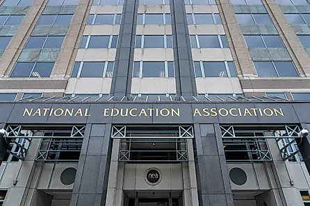 National Education Association entry at the DC Headquarters. Editorial credit: Rosemarie Mosteller / Shutterstock.com