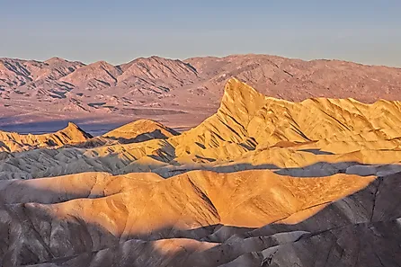 Death Valley National Park During Sunrise from Zabriskie Point. 