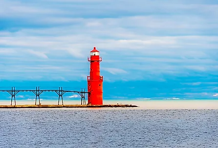 Algoma Pierhead Lighthouse in Wisconsin of USA