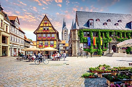 Old city of Quedlinburg, Saxony Anhalt, Germany 