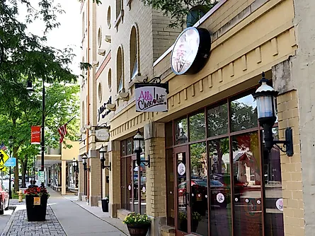 Small Town Store Fronts, Waukesha, Wisconsin. Editorial credit: Robert R French / Shutterstock.com