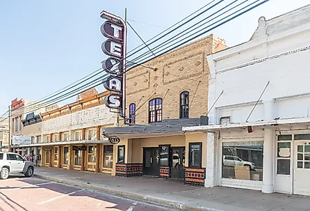  Texas Theater in Downtown Ballinger, Texas. Image credit Renegomezphotography, CC BY-SA 4.0 <https://creativecommons.org/licenses/by-sa/4.0>, via Wikimedia Commons