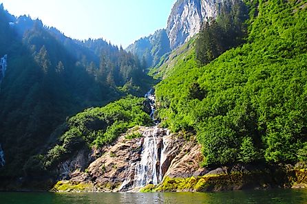 Waterfall in the Tongass National Forest, Alaska. 