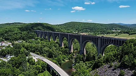 The Tunkhannock Viaduct located in Nicholson, Pennsylvania. 