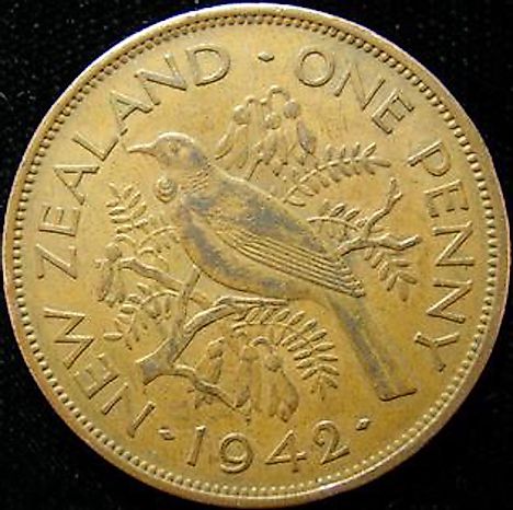 Reverse of the former New Zealand penny coin