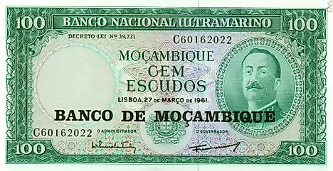 Mozambique 100 escudo Banknote