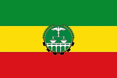  State flag of Ethiopia between May 28, 1992 and February 6, 1996. Image credit: Thommy/Wikimedia.org