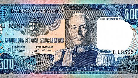Antonio Oscar Fragoso Carmona portrait from Angola 500 Escudos 1972 Banknotes